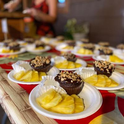 a piece of cake sitting on top of a table